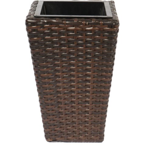 Osłonka na Doniczkę Technorattan z Aluminiową Konstrukcją 36cm - Kolor Brązowy