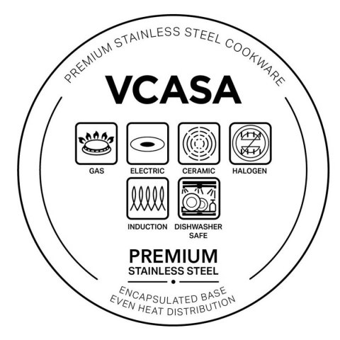 VCASA Amara VC-90118 – zestaw garnków ze stali nierdzewnej 304, 6 elementów