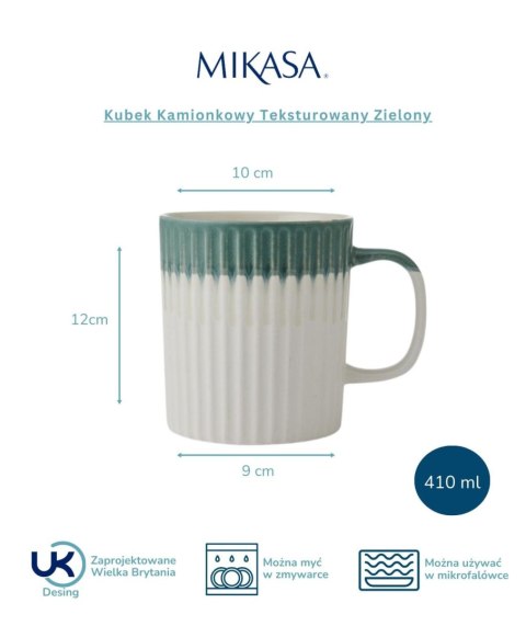 Mikasa, Kubek Kamionkowy Teksturowany Zielony - 410 ml