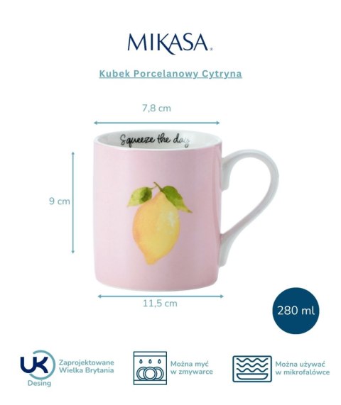 Mikasa Kubek Porcelanowy Cytryna 280 ml