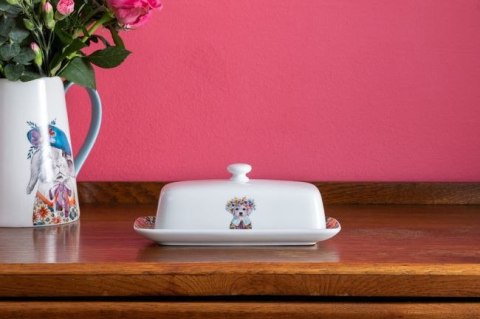 Mikasa Tipperleyhill Szczeniak — porcelanowa maselniczka na 200 g masła