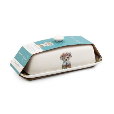 Mikasa Tipperleyhill Szczeniak — porcelanowa maselniczka na 200 g masła